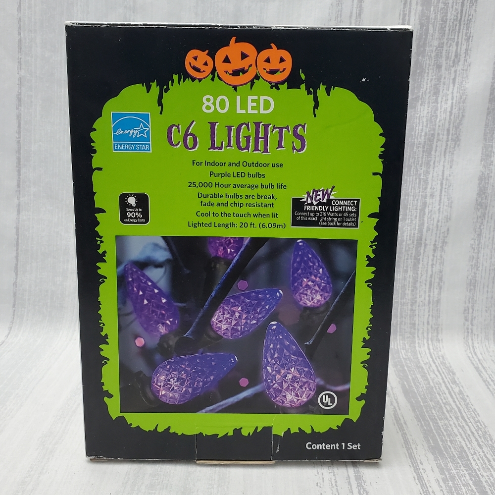 LIGHTS | 80ct LED C6 Halloween Lights Purple